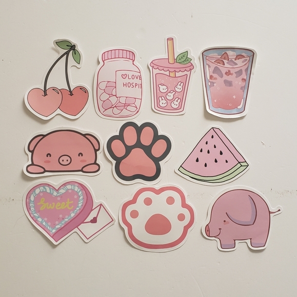 Accessories 215 5pcs Kawaii Pink Stickers Poshmark